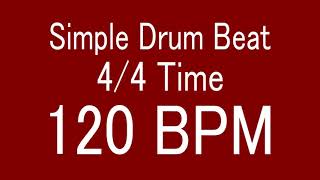 120 BPM 44 TIME SIMPLE STRAIGHT DRUM BEAT FOR TRAINING MUSICAL INSTRUMENT  楽器練習用ドラム [upl. by Ahsied]