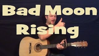 Bad Moon Rising CCR Easy Strum Guitar Lesson How to Play Tutorial  D G A [upl. by Ameehs547]