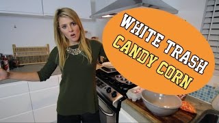 COOKING TUTORIAL WHITE TRASH CANDY CORN  Grace Helbig [upl. by Nuahc]