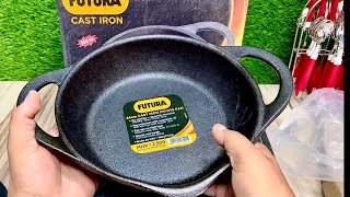 New 🚀Hawkins cast iron Kadai Vs frying pan review Castiron cookware [upl. by Yrhcaz]