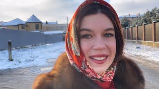 Russian winter and my sable fur coat day off cooking and art VLOG [upl. by Yanehc]