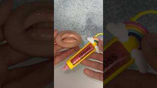 Applying Rainbow Lipgloss on Squishy Lips 🌈💄🫦 shorts lips lipgloss mannequin asmr makeup [upl. by Newby]