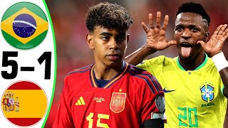 Brazil vs Spain 51  All Goals and Highlights  2024 🔥 VINI JR [upl. by Buckler302]