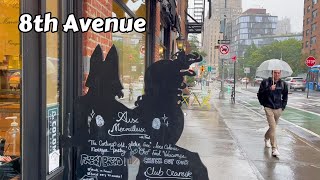 New York City 4k Walking Tour  8th Avenue Manhattan [upl. by Nekcerb]