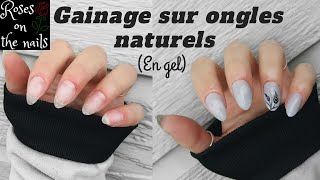 Tuto  Gainage en gel sur ongles naturels  Roses on the nails ⚘ [upl. by Bunker84]