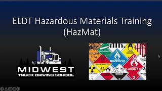 Hazardous Materials Endorsement HazMat Training CDL CLP H Endorsement Course [upl. by Mabelle]