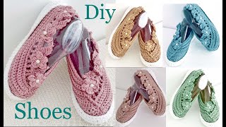 Cómo hacer Zapatos Bonitos Pantuflas tamaño Adulto TODAS LAS TALLAS a Crochet [upl. by Ordnael]