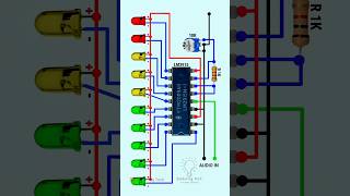 VU meter  Music 🎵 reactive lights circuit  Lights on music musiclight diy [upl. by Susanna807]