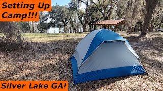 Setting Up Camp At Silver Lake AMAZING Campsite 2024 Southern Georgia Outdoors Trip Ep6 [upl. by Inalaeham]