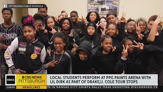 Pittsburgharea students perform at PPG Paints Arena with rapper Lil Durk [upl. by Neyuh]