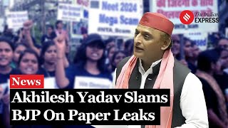 Parliament Session Akhilesh Yadav Criticizes BJP Over Frequent Paper Leaks [upl. by Leboff]