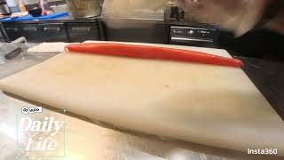 PREPARING READY CUT SALMON FOR NIGIRI cuttingskills sushi nigirisushi [upl. by Jahdal]