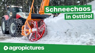 Schneechaos 2019 in Osttirol  Lohnunternehmen Gumpi Team mit Steyr Traktoren im Winterdienst [upl. by Ylloj]