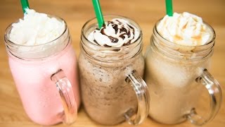 Make a Starbucks Frappuccino  Cotton Candy Frappuccino Java Chip Frappuccino amp Caramel Frappuccino [upl. by Kare]