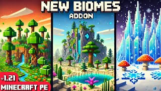 🏞️NEW BIOMES ADDON for BEDROCK  MINECRAFT PE 121 addons [upl. by Peti]