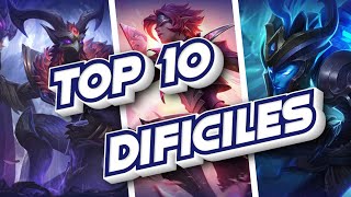 😎TOP 10 CAMPEONES mas DIFICILES de LEAGUE OF LEGENDS🤬 PouPlayed [upl. by Shandie886]