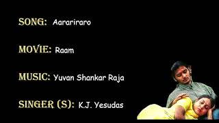 Aarariraro  Raam  Tamil Karaoke songs with lyrics  Yuvan Shankar Raja  Tamil Lyrics  Hits song [upl. by Jacobine]