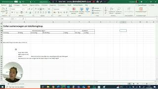 excel level 1  samenvoegen en tekstterugloop [upl. by Ociram]
