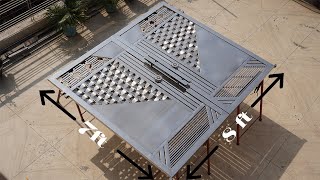 Modern Stainless Steel Gate  Door Build with Steel Weave Pattern for My Workshop  TIG Welding [upl. by Dincolo]