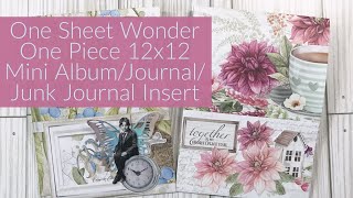 Tutorial One sheet 12x12 Match Book Mini Album Junk Journal Insert One Sheet Wonder Happy Mail Idea [upl. by Nahtam]