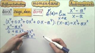 Momentane Änderungsrate oder Ableitung der Funktion zeigen Teil 3 Differentialrechnung [upl. by Menendez31]