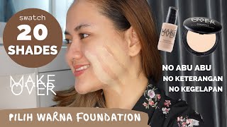 CARA NENTUIN WARNA FOUNDATION YANG TEPAT  REVIEW 20 SHADE MAKE OVER FOUNDATION amp POWDER FOUNDATION [upl. by Ahsiugal]