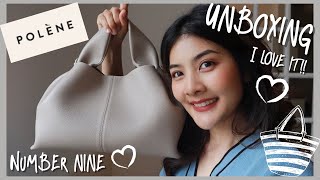 Unboxing Polene number nine bag taupe  Rainboww Diary [upl. by Noira827]