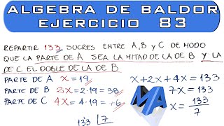 Solución del Ejercicio 83 Algebra de Baldor [upl. by Naesar]