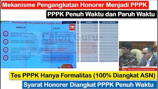 Mekanisme Pengangkatan Honorer Menjadi PPPK Penuh Waktu dan PPPK Paruh Waktu  Tes PPPK Formalitas [upl. by Enelra]