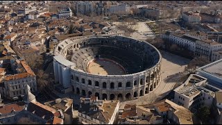 Aerial Views of Arena of Nimes France [upl. by Annaitat]