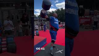 Albin Hasanovic Serbia dumbbell 100 kg strongman силачи силовойэкстрим sports strong [upl. by Haissem]