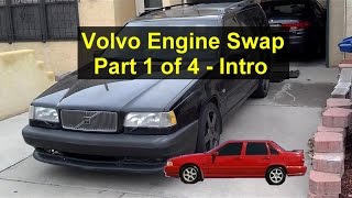 Volvo V70 Turbo motor swap engine replacement introduction Part 1 of 4 how to remove it  VOTD [upl. by Llednav]