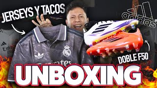 Unboxing CUÁDRUPLE de Adidas 👀 doble Jersey especial y F50 versión Messi y normal ✌🏼 [upl. by Tjon]