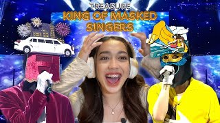 TREASURE Jeongwoo amp Jihoon King of Masked Singers Reaction [upl. by Zinah]