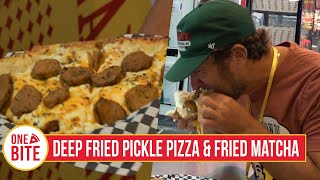 State Fair of Texas Review  Deep Fried Pickle Pizza amp Fried Matcha Dallas TX [upl. by Walliw]