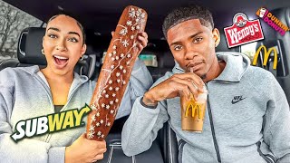 Trying NEW Holiday Items From Fast Food Restaurants Vlogmas Day 2 [upl. by Yenobe317]