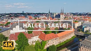 Halle  Saale  Germany 🇩🇪  4K Drone Footage With Subtitles [upl. by Desdee335]