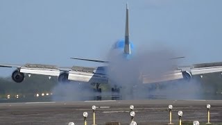 KLM B747 Landing overhead at Johan Adolf Pengel International Airport Suriname [upl. by Nawat]