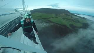 Millau Viaduct BASE jump First Slider Up First Gainer 8th jump [upl. by Elatnahs]