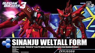 PS4 Gundam Breaker 3  Sinanju Weltall Form [upl. by Acirej825]