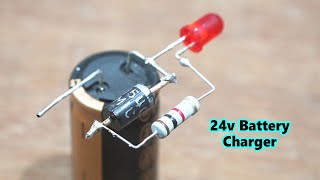 How To Make 24v Battery Charger Circuit  Half Wave Circuit  English Tutorial [upl. by Eyaf]