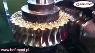 PRZEKŁADNIA ŚLIMAKOWA  FREZOWANIE ŚLIMACZNICY  WORM WHEEL HOBBING MILLING [upl. by Googins]