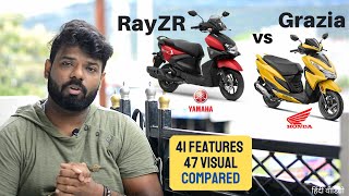 Honda Grazia BS6 vs Yamaha RayZR BS6  Full Comparison  All details explained [upl. by Dewees]