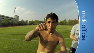 MCFC TRAINING GoPro Style See it from Tevez Hart and Nasri point of view [upl. by Lichter606]