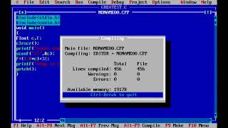 centigrade to fahrenheit c program  Turbo C [upl. by Adnawuj]