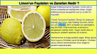 Limonun Faydaları ve Zararları Nedir Limon Suyunun Faydaları Nelerdir [upl. by Nylaret170]