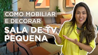 Como Decorar e Mobiliar Sala de Tv Pequena • LARISSA REIS ARQUITETURA [upl. by Solita756]