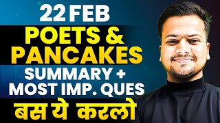 Poets amp Pancakes SUMMARY  MOST IMPORTANT QUESTIONS for English Board 2024🔥  Get Full Marks 🙌 [upl. by Gwenn]