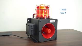 Mesan 1333 Industrial Heavy Duty Warning Light and Siren [upl. by Shellie587]