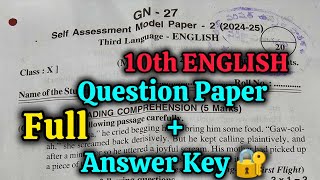 10th 💯Full quotQuestion PaperAnswer Keyquot ENGLISH Self Assessment2 202425  10th 💯ENGLISH Paper Key [upl. by Adnahsor499]